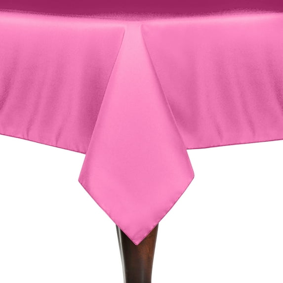 Ultimate Textile (5 Pack) 52 x 52-Inch Square Polyester Linen Tablecloth - for Wedding, Restaurant or Banquet use, Neon Pink