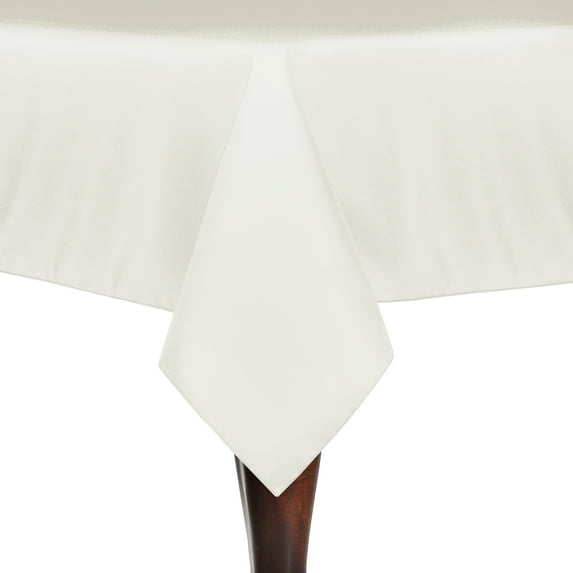 Ultimate Textile (5 Pack) 52 x 52-Inch Square Polyester Linen Tablecloth - for Wedding, Restaurant or Banquet use, Oyster