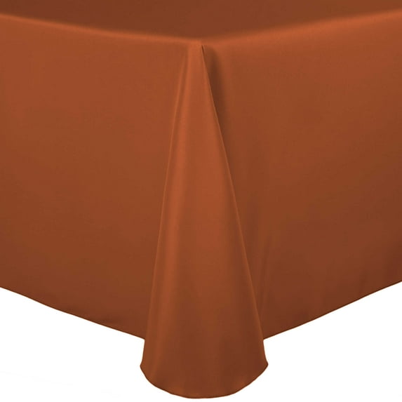 Ultimate Textile (5 Pack) 52 x 70-Inch Oval Polyester Linen Tablecloth - for Home Dining Tables, Burnt Orange