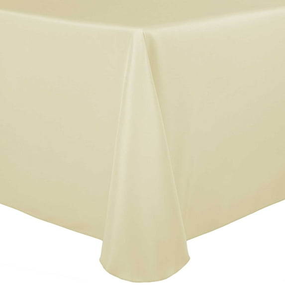 Ultimate Textile (5 Pack) 54 x 96-Inch Oval Polyester Linen Tablecloth - for Home Dining Tables, Tan Beige