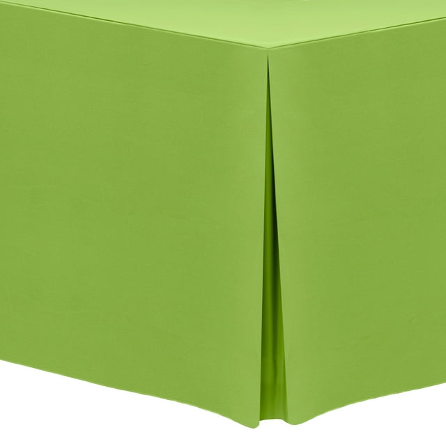 Ultimate Textile (5 Pack) 6 ft. Fitted Polyester Tablecloth - for 30 x 72-Inch Banquet and Folding Rectangular Tables - 36"H, Lime Green