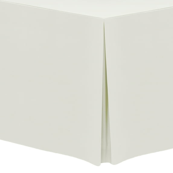 Ultimate Textile (5 Pack) 6 ft. Fitted Polyester Tablecloth - for 30 x 72-Inch Banquet and Folding Rectangular Tables - 42"H, Ivory Cream