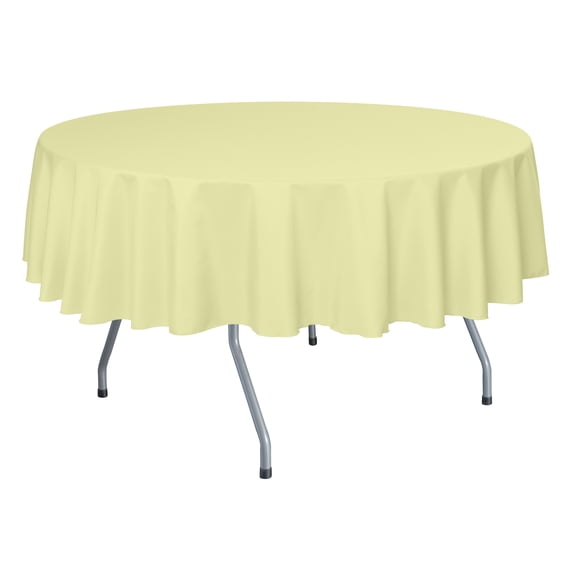 Ultimate Textile (5 Pack) 60-Inch Round Polyester Linen Tablecloth - for Wedding, Restaurant or Banquet use, Maize Light Yellow