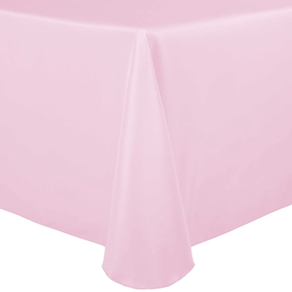 Ultimate Textile (5 Pack) 60 x 120-Inch Oval Polyester Linen Tablecloth - for Home Dining Tables, Blush Ice Pink