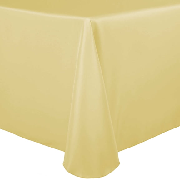 Ultimate Textile (5 Pack) 60 x 144-Inch Oval Polyester Linen Tablecloth - for Home Dining Tables, Honey Light Brown