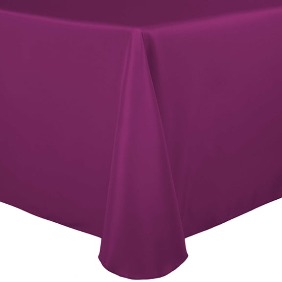 Ultimate Textile (5 Pack) 60 x 144-Inch Oval Polyester Linen Tablecloth - for Home Dining Tables, Raspberry Red