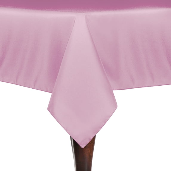 Ultimate Textile (5 Pack) 60 x 60-Inch Square Polyester Linen Tablecloth - for Wedding, Restaurant or Banquet use, Pink Balloon