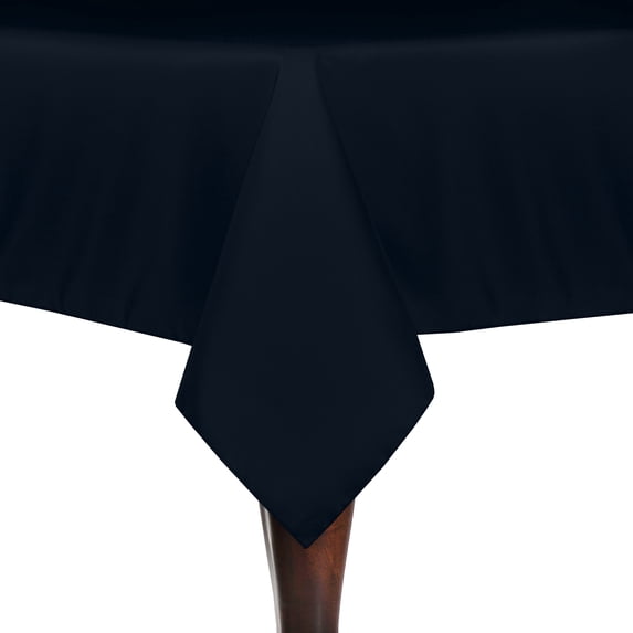 Ultimate Textile (5 Pack) 60 x 60-inch Square Polyester Linen Tablecloth - for Wedding, Restaurant or Banquet use, Navy Blue