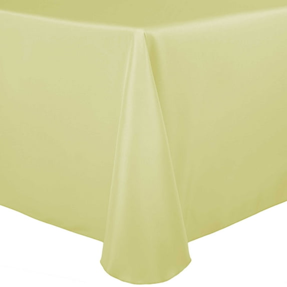 Ultimate Textile (5 Pack) 60 x 84-Inch Oval Polyester Linen Tablecloth - for Home Dining Tables, Maize Light Yellow