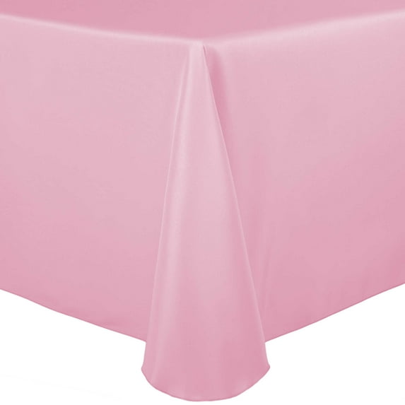 Ultimate Textile (5 Pack) 70 x 104-Inch Oval Polyester Linen Tablecloth - for Home Dining Tables, Pink Balloon