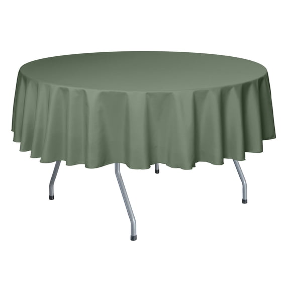 Ultimate Textile (5 Pack) 72-Inch Round Polyester Linen Tablecloth - for Wedding, Restaurant or Banquet use, Army Green