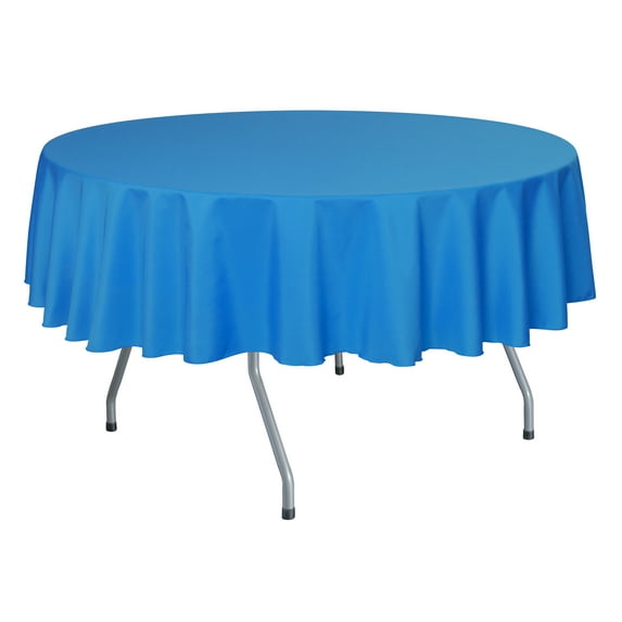 Ultimate Textile (5 Pack) 72-Inch Round Polyester Linen Tablecloth - for Wedding, Restaurant or Banquet use, Cobalt Blue