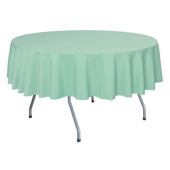 Ultimate Textile (5 Pack) 72-Inch Round Polyester Linen Tablecloth - for Wedding, Restaurant or Banquet use, Mint Light Green