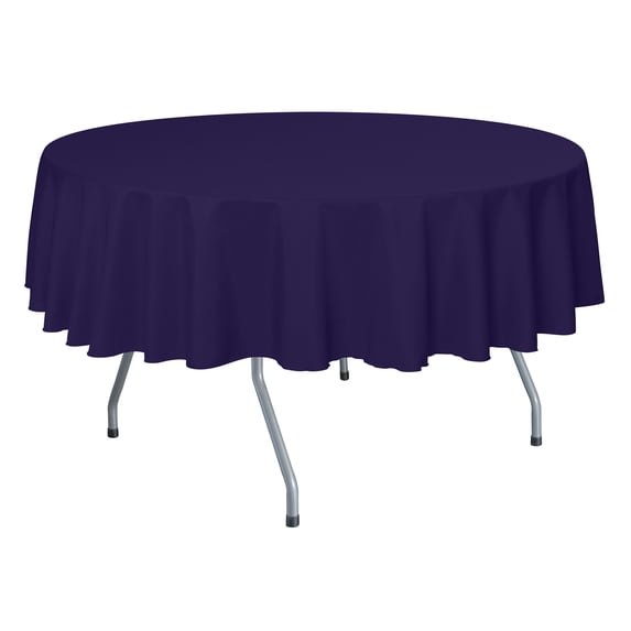 Ultimate Textile (5 Pack) 72-Inch Round Polyester Linen Tablecloth - for Wedding, Restaurant or Banquet use, Purple