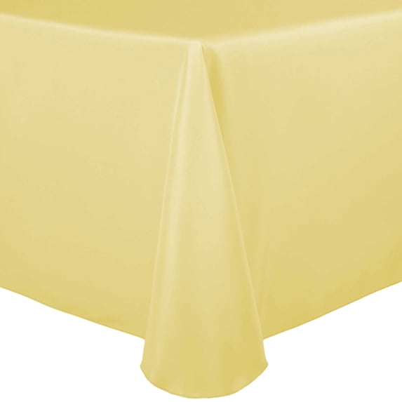 Ultimate Textile (5 Pack) 72 x 120-Inch Oval Polyester Linen Tablecloth - for Home Dining Tables, Cornsilk Light Yellow