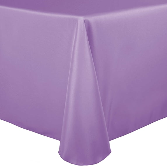 Ultimate Textile (5 Pack) 72 x 120-Inch Oval Polyester Linen Tablecloth - for Home Dining Tables, Lilac Light Purple