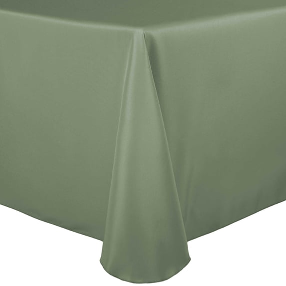 Ultimate Textile (5 Pack) 72 x 120-Inch Oval Polyester Linen Tablecloth - for Home Dining Tables, Seamist Light Green