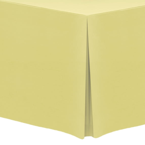 Ultimate Textile (5 Pack) 8 ft. Fitted Polyester Tablecloth - for 18 x 96-Inch Banquet and Folding Rectangular Tables - 36"H, Cornsilk Light Yellow