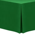 thumbnail image 1 of Ultimate Textile (5 Pack) 8 ft. Fitted Polyester Tablecloth - for 18 x 96-Inch Banquet and Folding Rectangular Tables - 42"H, Emerald Green, 1 of 3