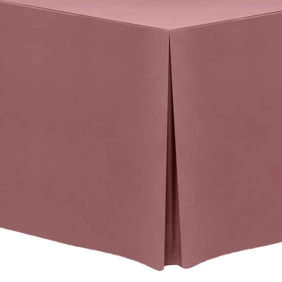 Ultimate Textile (5 Pack) 8 ft. Fitted Polyester Tablecloth - for 24 x 96-Inch Banquet and Folding Rectangular Tables - 42"H, Mauve