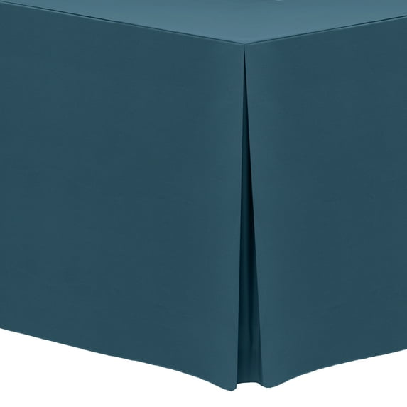 Ultimate Textile (5 Pack) 8 ft. Fitted Polyester Tablecloth - for 24 x 96-Inch Banquet and Folding Rectangular Tables, Wedgewood Blue