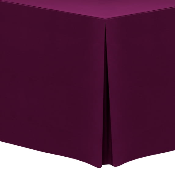 Ultimate Textile (5 Pack) 8 ft. Fitted Polyester Tablecloth - for 30 x 96-Inch Banquet and Folding Rectangular Tables - 42"H, Magenta