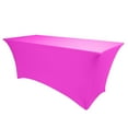 thumbnail image 1 of Ultimate Textile (5 Pack) 8 ft. Fitted Spandex Table Cover - for 30 x 96-Inch Banquet and Folding Rectangular Tables, Neon Pink, 1 of 2