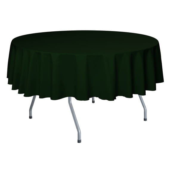 Ultimate Textile (5 Pack) 84-Inch Round Polyester Linen Tablecloth - for Wedding, Restaurant or Banquet use, Forest Green