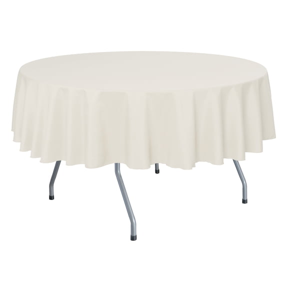 Ultimate Textile (5 Pack) 84-Inch Round Polyester Linen Tablecloth - for Wedding, Restaurant or Banquet use, Ivory Cream