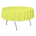 thumbnail image 1 of Ultimate Textile (5 Pack) 84-Inch Round Polyester Linen Tablecloth - for Wedding, Restaurant or Banquet use, Lemon Yellow, 1 of 3