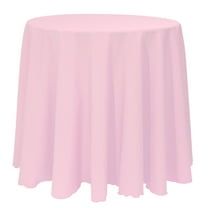 Ultimate Textile (5 Pack) 90-Inch Round Polyester Linen Tablecloth - for Wedding, Restaurant or Banquet use, Light Pink