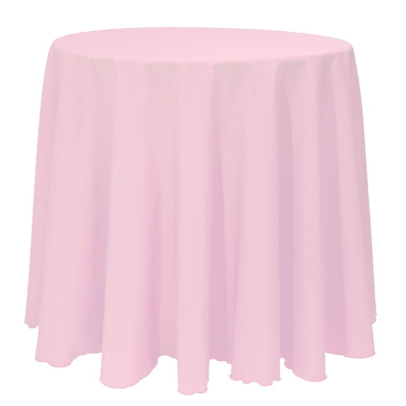 Ultimate Textile (5 Pack) 90-Inch Round Polyester Linen Tablecloth - for Wedding, Restaurant or Banquet use, Light Pink