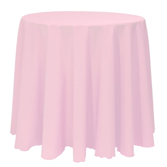 Ultimate Textile (5 Pack) 90-Inch Round Polyester Linen Tablecloth - for Wedding, Restaurant or Banquet use, Light Pink