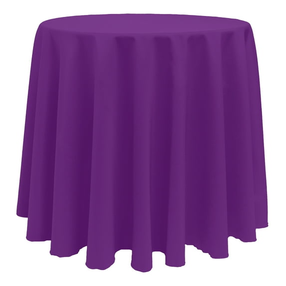 Ultimate Textile (5 Pack) 90-Inch Round Polyester Linen Tablecloth - for Wedding, Restaurant or Banquet use, Plum