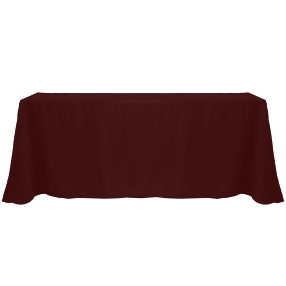 Ultimate Textile (5 Pack) 90 x 132-Inch Rectangular Polyester Linen Tablecloth with Rounded Corners - for Wedding, Restaurant or Banquet use, Burgundy Red