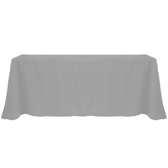 Ultimate Textile (5 Pack) 90 x 132-Inch Rectangular Polyester Linen Tablecloth with Rounded Corners - for Wedding, Restaurant or Banquet use, Charcoal Grey