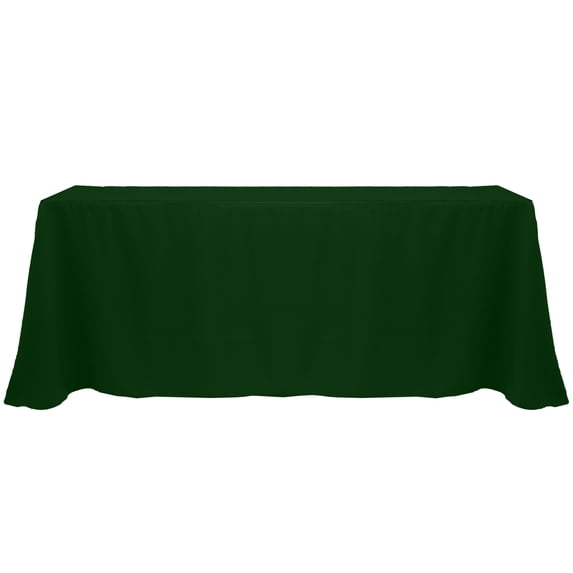 Ultimate Textile (5 Pack) 90 x 132-Inch Rectangular Polyester Linen Tablecloth with Rounded Corners - for Wedding, Restaurant or Banquet use, Hunter Green