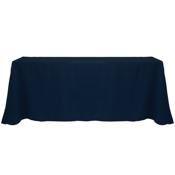 Ultimate Textile (5 Pack) 90 x 132-Inch Rectangular Polyester Linen Tablecloth with Rounded Corners - for Wedding, Restaurant or Banquet use, Midnight