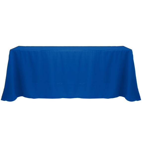 Ultimate Textile (5 Pack) 90 x 132-Inch Rectangular Polyester Linen Tablecloth with Rounded Corners - for Wedding, Restaurant or Banquet use, Royal Blue