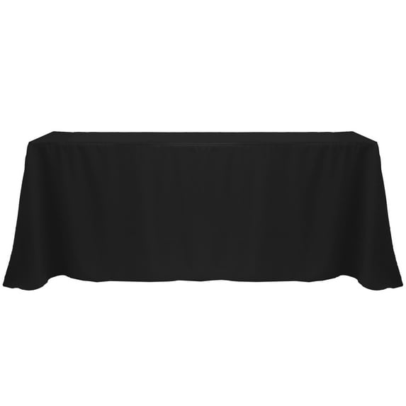 Ultimate Textile (5 Pack) 90 x 132-Inch Rectangular Polyester Linen Tablecloth with Rounded Corners - for Wedding, Restaurant or Banquet use, Black