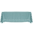 thumbnail image 1 of Ultimate Textile (5 Pack) 90 x 156-Inch Rectangular Polyester Gingham Checkered Tablecloth - for Picnic, Outdoor or Indoor Party use, Teal and White, 1 of 4