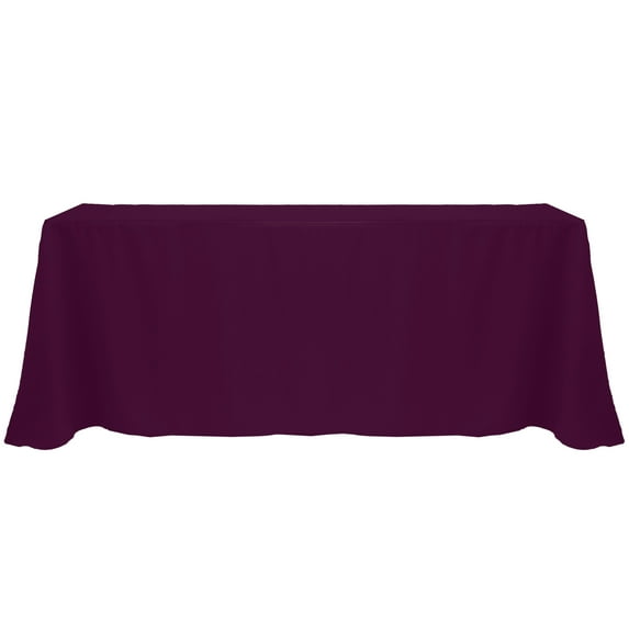 Ultimate Textile (5 Pack) 90 x 156-Inch Rectangular Polyester Linen Tablecloth with Rounded Corners - for Wedding, Restaurant or Banquet use, Aubergine Eggplant