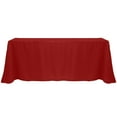 thumbnail image 1 of Ultimate Textile (5 Pack) 90 x 156-Inch Rectangular Polyester Linen Tablecloth with Rounded Corners - for Wedding, Restaurant or Banquet use, Cherry Red, 1 of 4
