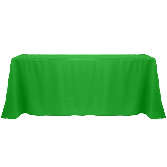 Ultimate Textile (5 Pack) 90 x 156-Inch Rectangular Polyester Linen Tablecloth with Rounded Corners - for Wedding, Restaurant or Banquet use, Kelly Green