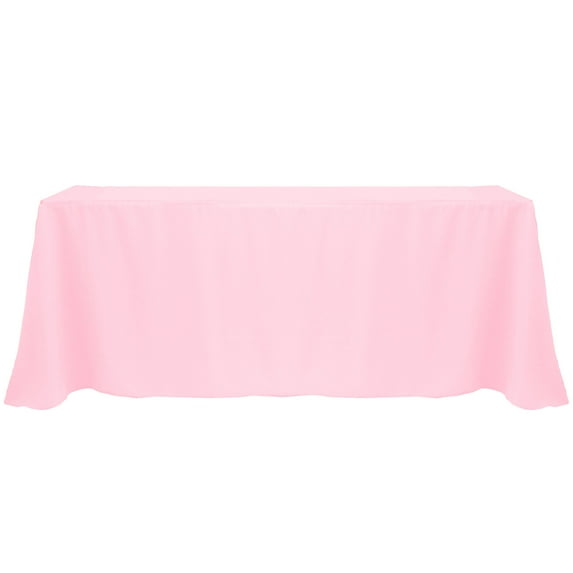 Ultimate Textile (5 Pack) 90 x 156-Inch Rectangular Polyester Linen Tablecloth with Rounded Corners - for Wedding, Restaurant or Banquet use, Light Pink