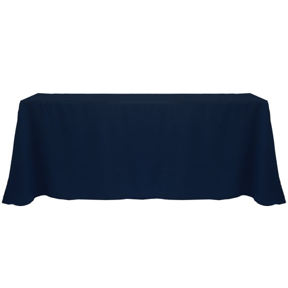 Ultimate Textile (5 Pack) 90 x 156-Inch Rectangular Polyester Linen Tablecloth with Rounded Corners - for Wedding, Restaurant or Banquet use, Midnight