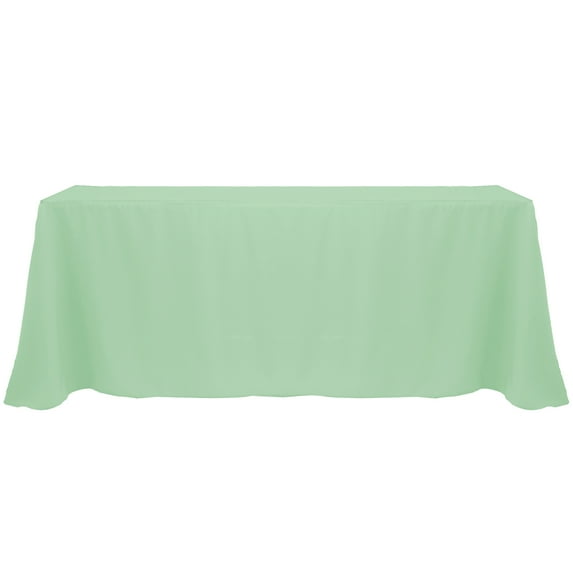 Ultimate Textile (5 Pack) 90 x 156-Inch Rectangular Polyester Linen Tablecloth with Rounded Corners - for Wedding, Restaurant or Banquet use, Sage Green