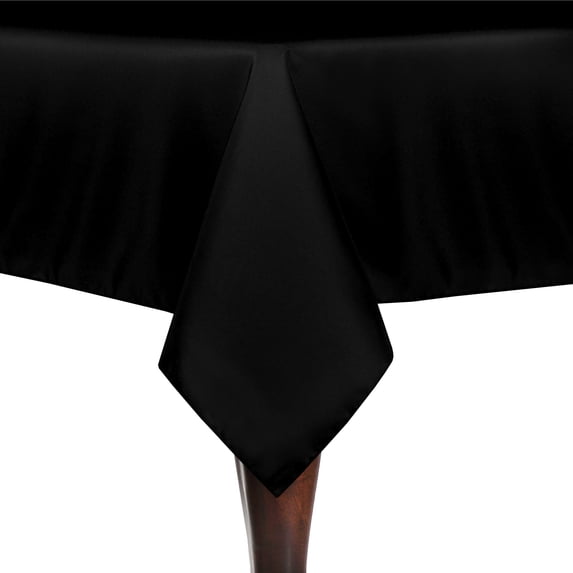 Ultimate Textile (5 Pack) 90 x 90-inch Square Polyester Linen Tablecloth - for Wedding, Restaurant or Banquet use, Black
