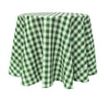 thumbnail image 1 of Ultimate Textile (5 Pack) 96-Inch Round Polyester Gingham Checkered Tablecloth - for Picnic, Outdoor or Indoor Party use, Moss and White, 1 of 3