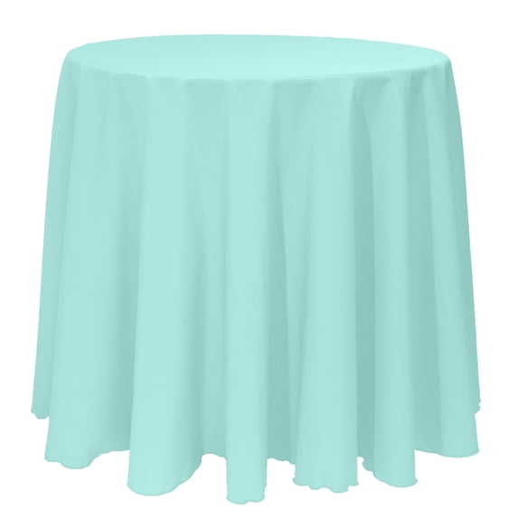 Ultimate Textile (5 Pack) 96-Inch Round Polyester Linen Tablecloth - for Wedding, Restaurant or Banquet use, Aqua Blue